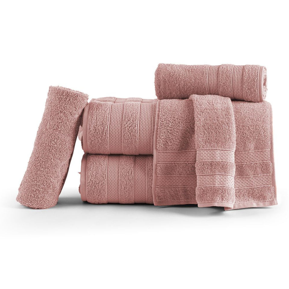 Jogo De Banho 5 Peças 100% Algodão 430g/M² Comfort Rosê