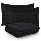 Kit Colcha Cobre Leito Matelassê 200 Fios Dupla Face Berlim Preto